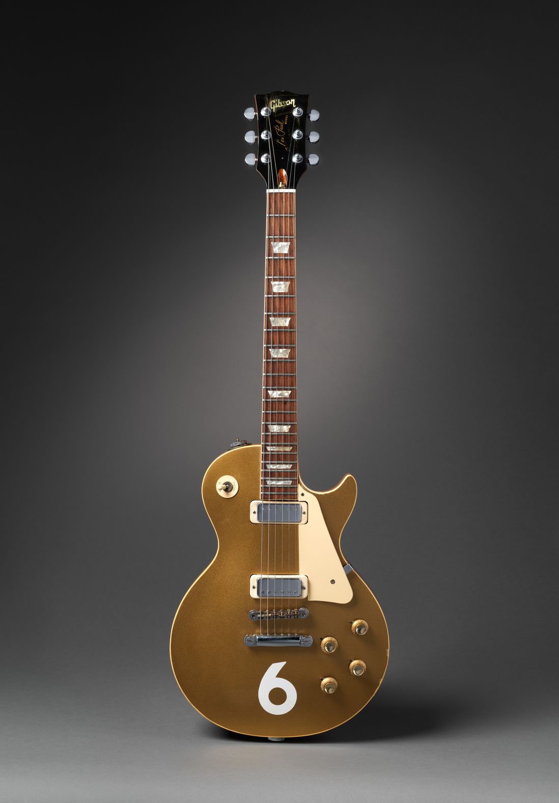 Pete Townsend's "No. 6" Les Paul Deluxe, which he used throughout the 1970s until destroyed after it fell from a second-story window in London’s Hammersmith Odeon in December 1975 (it was restored in 2002).